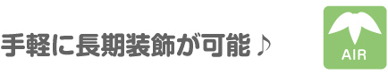 手軽に長期装飾が可能♪