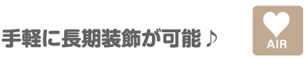 手軽に長期装飾が可能♪